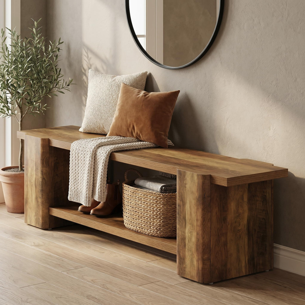 Brown Storage Bench R500417