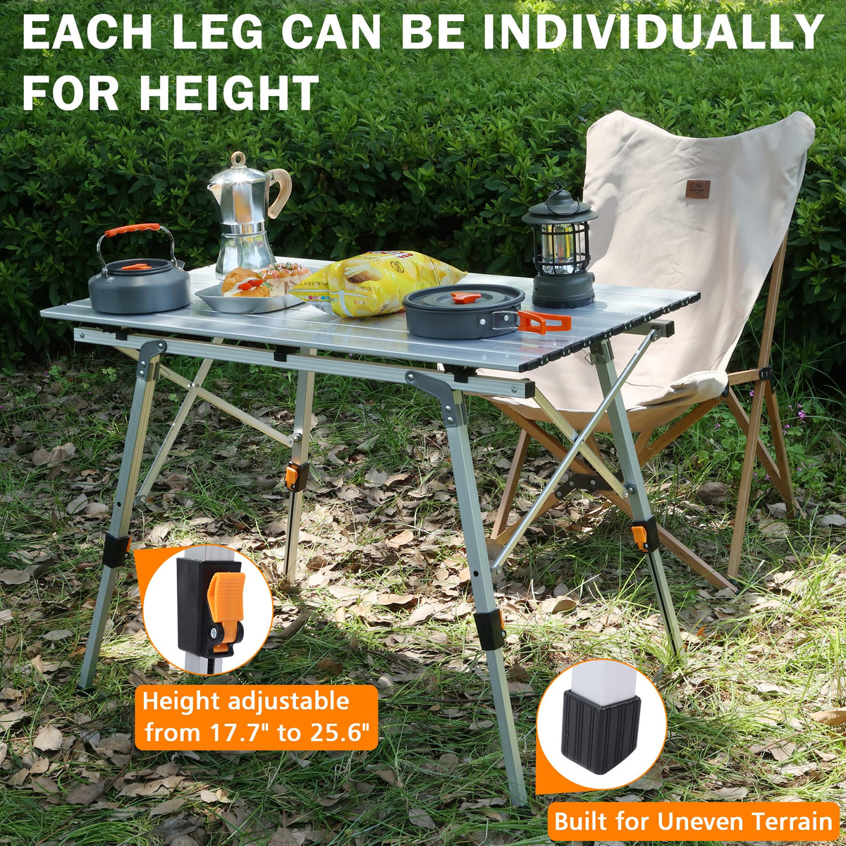 Lightweight Aluminum Folding Camping Table White M931
