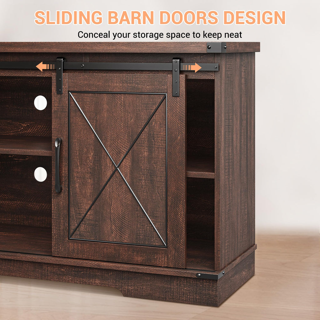 59 Inch TV Stand with Sliding Barn Doors J62930