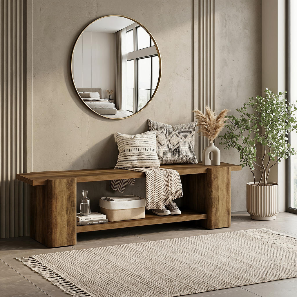 Brown Storage Bench R500417