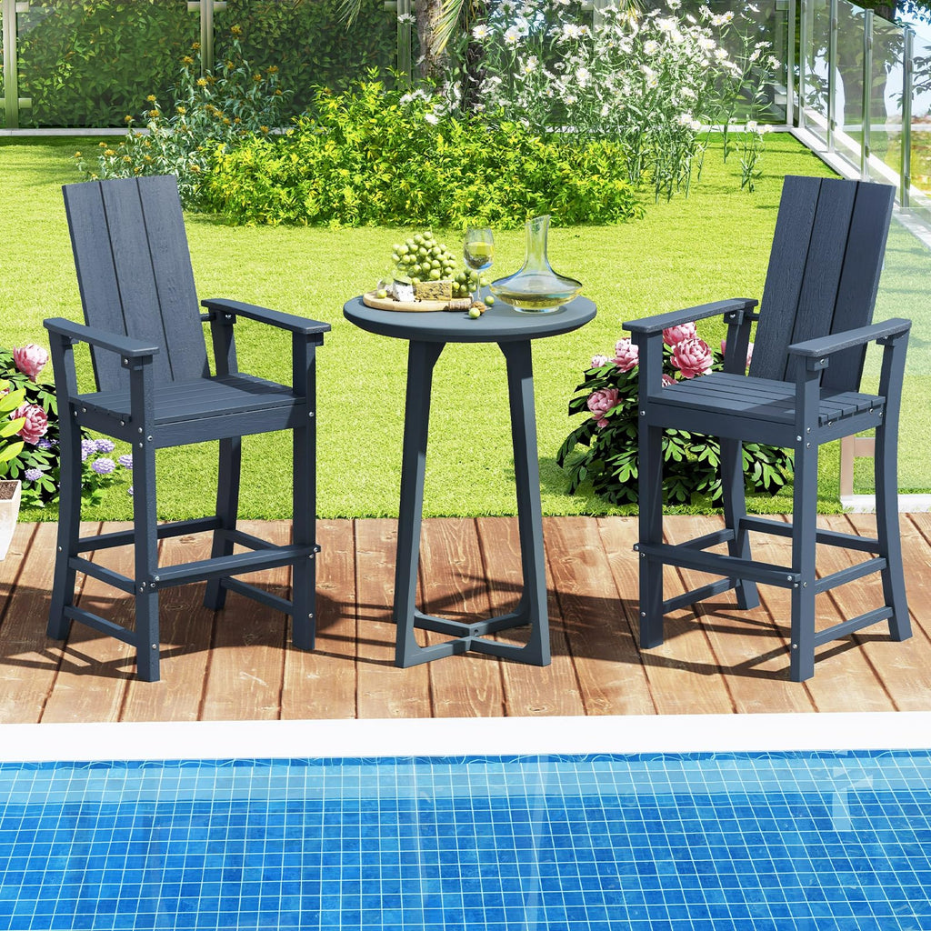 52” Tall HDPE Adirondack Chair Set of 4 Navy F879