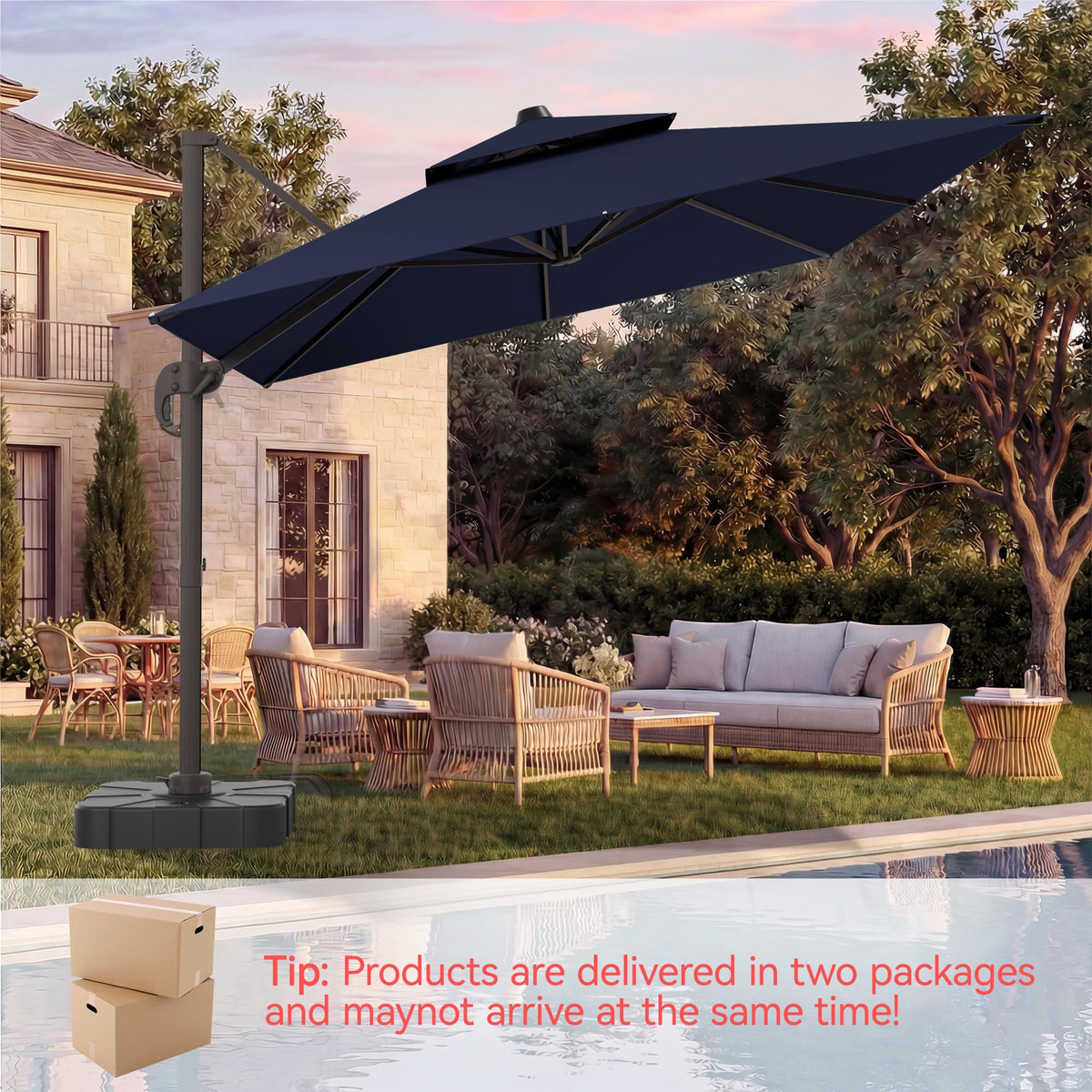 Cantilever Patio Umbrella with Base O2267