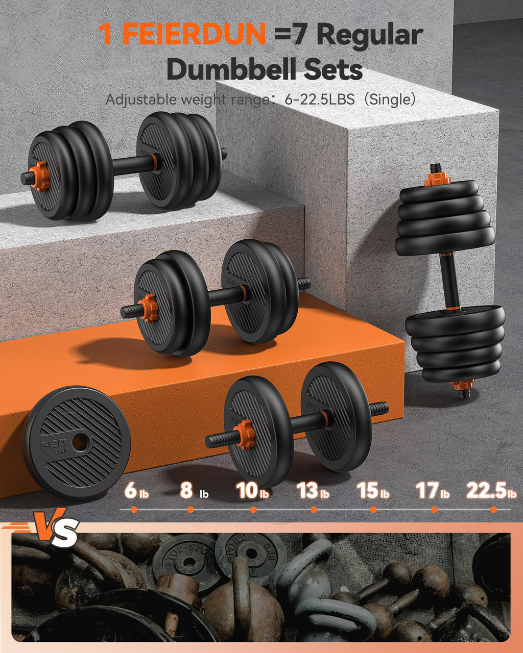 Adjustable Dumbbells Free Weight Set with Connector P1874
