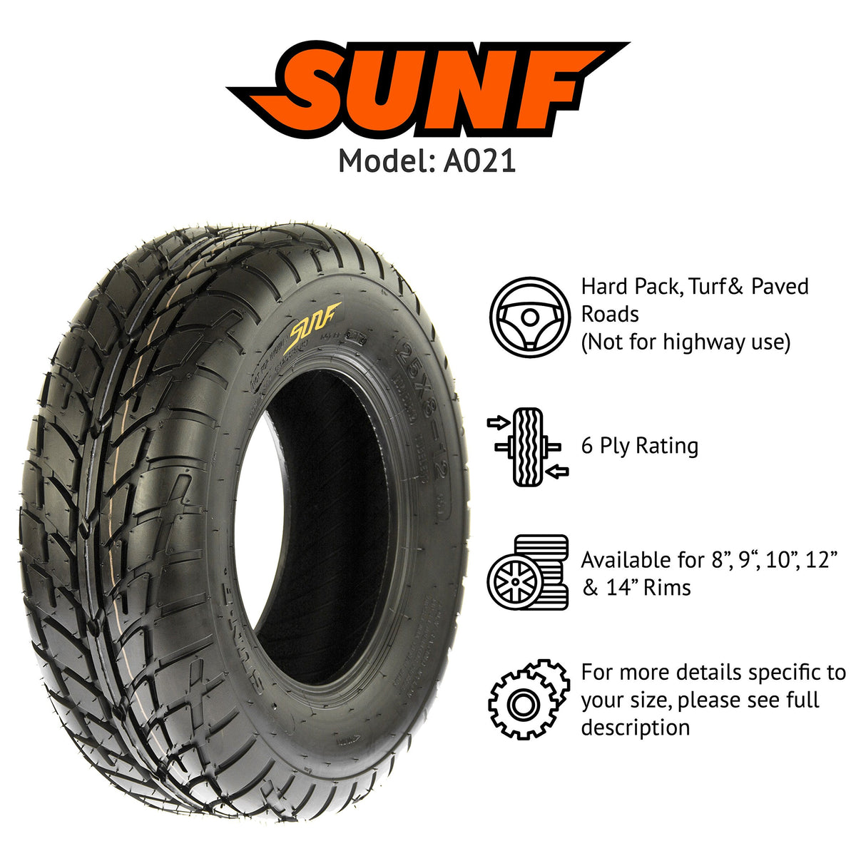 20x7-8 ATV UTV Tire 6 PR Pair of 2 B2531